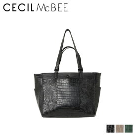 【最大1000円OFFクーポン発行中 2/17 9:59まで！】 セシルマクビー CECIL McBEE バッグ トートバッグ レディース Mサイズ ファスナー付き クロコ型押し TOTE BAG ブラック ブラウン グリーン 黒 CM121143