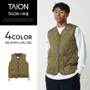 �y�ő�1000�~OFF�N�[�|�����s�� 6/11 11:59�܂ŁI�z TAION �^�C�I�� �C���i�[�_�E�� �x�X�g �A�E�^�[ �����Y ���f�B�[�X �~���^���[ V�l�b�N�W�b�v �h�� MILITARY W-ZIP V NECK DOWN VEST �u���b�N �_�[�N�l