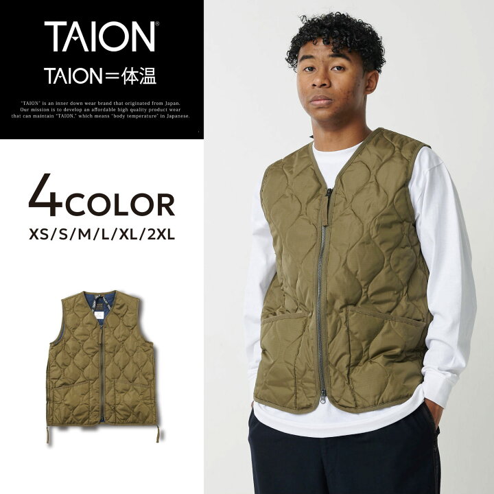 楽天市場】TAION タイオン インナーダウン ベスト アウター メンズ 