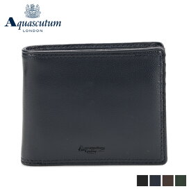 アクアスキュータム AQUASCUTUM 財布 二つ折り サットン メンズ 本革 小銭入れあり SUTTON ブラック ネイビー ダーク ブラウン グリーン 黒 AQ-WS001