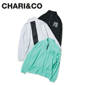 【クーポンで最大1000円OFF！5/1 10:59まで】 CHARI&CO チャリアンドコー スウェット ジャケット ハーフジップ アウター メンズ 防寒 VENTILATED HI NECK SWEATS ブラック グリーン グレー 黒