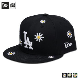 ニューエラ NEW ERA キャップ 帽子 ドジャース ヤンキース アスレチックス メンズ レディース 59FIFTY MLB Flower Embroidery ブラック ネイビー ダーク グリーン 黒 137511