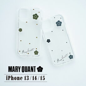 MARY QUANT マリークヮント iPhone15 iPhone14 iPhone13 スマホケース 携帯 アイフォン ラインストーンハイブリッド レディース マリクワ RHINESTONE HYBRID ゴールド シルバー 【メール便】