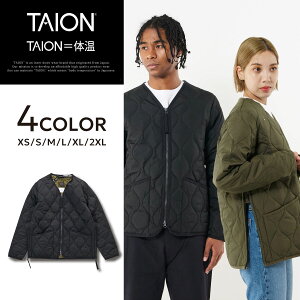 yő1000~OFFN[|s 11/27 09:59܂ŁIz TAION ^CI _E WPbg AE^[ ~^[ VlbNWbv Y fB[X MILITARY V-NECK ZIP DOWN JACKET ubN lCr[ I[u 
