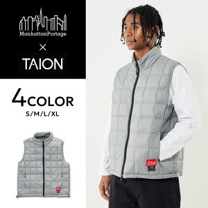 TAION Manhattan Portage �^�C�I�� �}���n�b�^���|�[�e�[�W �C���i�[�_�E�� �x�X�g �\�t�g�V�F�� �����Y ���f�B�[�X SOFT SHELL INNER DOWN VEST �u���b�N �O���[ �I���[�u �u���E�� �� 24FW-MP-TAION06