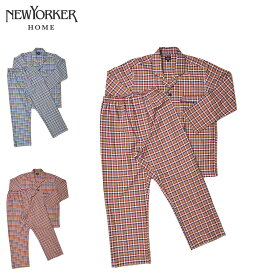 ニューヨーカーホーム NEWYORKER HOME ルームウェア 部屋着 パジャマ セットアップ ナイトウェア 長袖 メンズ テーラード ネイビー レッド 0686-80