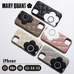 MARY QUANT }[Ng iPhone17 16e 16 15 14 13 P[X X}zP[X fCW[ pb`Lg VF fB[X }N ACtH DAISY PATCH QUILT SHELL CASE ubN uE 