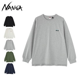 NANGA ナンガ Tシャツ 長袖 ロンT カットソー エコハイブリッド ボックスロゴ エンブロイダリー メンズ レディース 無地 綿 ECO HYBRID BOX LOGO EMBROIDERY L/S TEE ブラック ホワイト グレー グリーン 黒 白