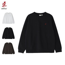Gramicci グラミチ スウェット トレーナー ワンポイント クルー メンズ レディース 長袖 裏起毛 ONE POINT CREW SWEATSHIRT グレー ネイビー ブラウン G308-FT