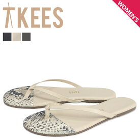 【最大1000円OFFクーポン発行中 01/16 11:59まで！】 Tkees ティキーズ フレンチティップス サンダル ビーチサンダル レディース レザー FRENCH TIPS ブラック ベージュ 黒