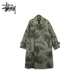 【訳あり】 ステューシー STUSSY トレンチコート ステンカラーコート チェスターコート ロングコート メンズ DYED TRENCH COAT カーキ 115533 【返品不可】