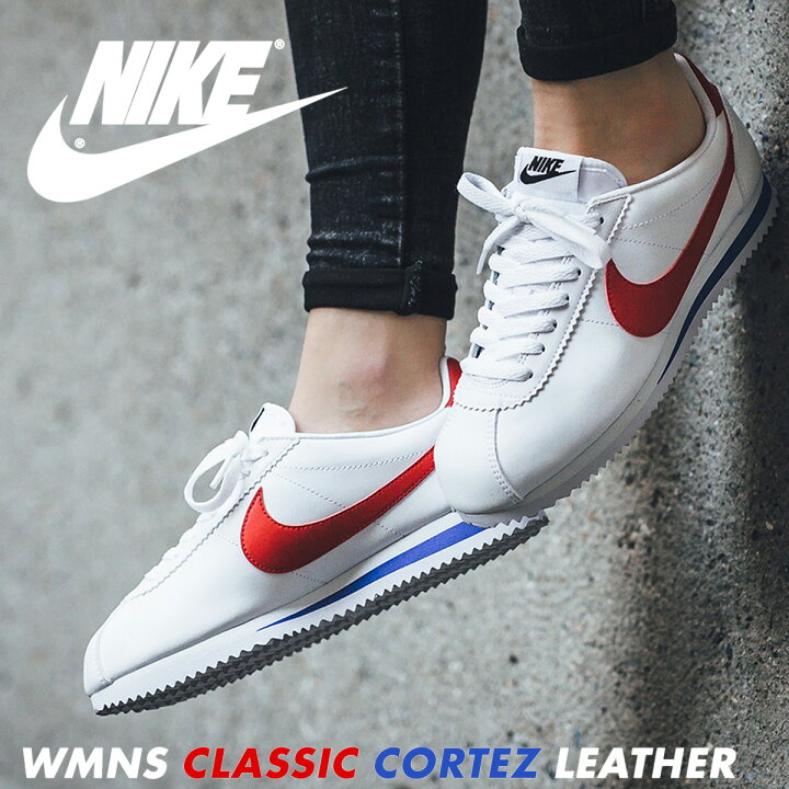 楽天市場 Nike Wmns Classic Cortez Leather ナイキ コルテッツ クラシック スニーカー レディース メンズ ホワイト 103 スニークオンラインショップ