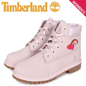 【クーポンで最大1000円OFF！5/1 10:59まで】 ティンバーランド Timberland 6インチ プレミアム ウォータープルーフ ヌバック ブーツ レディース キッズ 防水 JUNIOR 6INCH PREMIUM WATERPROOF BOOTS ピンク A2C97