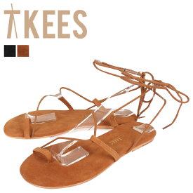 【クーポンで最大1000円OFF！5/1 10:59まで】 Tkees ティキーズ ジョースエード サンダル 編み上げ レディース JO SUEDE ブラック ブラウン 黒