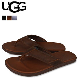 【クーポンで最大1000円OFF！3/29 10:59まで】 UGG アグ サンダル ビーチサンダル シーサイド レザー フリップ フロップ メンズ SEASIDE LEATHER FLIP FLOP ブラック ブラウン グレー 黒 1102690