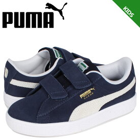 【クーポンで最大1000円OFF！5/1 10:59まで】 PUMA プーマ スウェード クラシック スニーカー キッズ スエード ベルクロ SUEDE CLASSIC 21 V PS ネイビー 380563-03