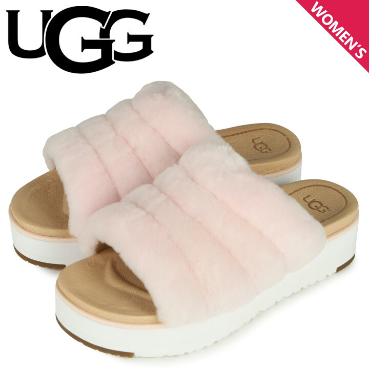 楽天市場】UGG アグ サンダル レディース 厚底 ファー フラッフ イヤー 