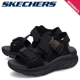 スケッチャーズ SKECHERS サンダル ストラップサンダル デラックスウォーカー クールラインズ レディース 厚底 DLUX WALKER COOL LINES ブラック 黒 119820