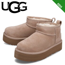 【クーポンで最大1000円OFF！5/1 10:59まで】 UGG アグ ウルトラミニ プラットフォーム ムートンブーツ クラシック キッズ 厚底 KIDS CLASSIC ULTRA MINI PLATFORM ベージュ 1157791K