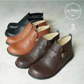 Joy Walker Plus ジョイウォーカープラス ショートブーツ ベルト レディース 低反発 SHORT BOOTS ブラック ブラウン ダークブラウン 黒 CA156