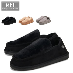 MEI ���C ���[�g���V���[�Y �t�F�C�N�t�@�[ ���[���V���[�Y �����Y FUR MOCASHOES �u���b�N �x�[�W�� �� MEI-SHM-243013