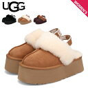 【最大1000円OFFクーポン発行中 11/17 09:59まで！】 UGG アグ サンダル ファー ファンケット レディース 厚底 FUNKETTE ブラック ブラウン ダークブラウン 黒 1113474 【正規品】