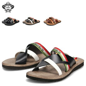 【最大1000円OFFクーポン発行中 11/17 09:59まで！】 オロビアンコ Orobianco サンダル クロスサンダル ビーチサンダル メンズ 本革 日本製 ブラック グレー ブラウン 黒 HASHIBA2