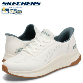スケッチャーズ SKECHERS スリップインズ ボブス スクワッド 4 ダイレクト ステップ スニーカー メンズ SLIP-INS BOBS SQUAD 4 DIRECT STEP ホワイト 白 118424