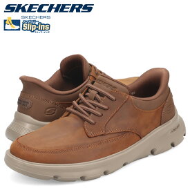 【 最大1000円OFFクーポン 】 スケッチャーズ SKECHERS スリップインズ リラックスドフィット アーチフィット ガルザ ローワン スニーカー メンズ SLIP-INS ARCH FIT GARZA ブラウン 205517