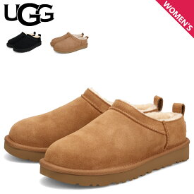【 最大1000円OFFクーポン 】 UGG アグ ブーツ ムートンブーツ アンクル クラシック マイクロ レディース CLASSIC MICRO シープスキン ブラック チェスナット 黒 1173891 【正規品】