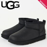 UGG アグ ブーツ ムートンブーツ クラシック ウルトラ ミニ レディース CLASSIC ULTRA MINI LTHR ブラッ…