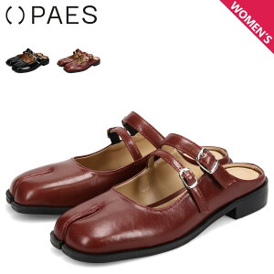 PAES �y�C�Y �T���_�� �~���[�� ���� ���f�B�[�X �y�� 20255 DOUBLE BUCKLE MULE �u���b�N ���C�� ���b�h ��
