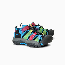 【毎日発送】KEEN キーン ニューポートH2 キッズ サンダル NEWPORT H2 1018441 1018447 RAINBOW TIE-DYE レインボー タイダイ ウォーターサンダル 幅広 定番 抗菌防臭 洗濯可能 水陸両用シューズ 野外フェス アウトドア キャンプ ハイブリッド