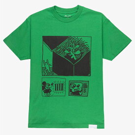 DIAMOND SUPPLY MICKEY AND HARING BOX TEE ダイヤモンドサプライ ミッキーマウス キース・ヘリング 半袖Tシャツ メンズ 黒 緑