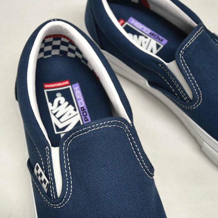 楽天市場 Vans Skate Slip On Vn0a5fcaddn バンズ スケートスリッポン ダークデニム メンズ ヴァンズ スニーカー スケシュ スリッポン ネイビー キャンバス プロ Pro Usa企画 スニーカー 坊主
