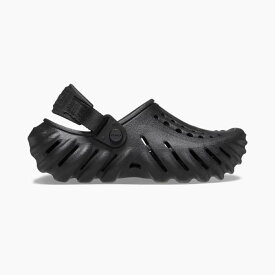 【毎日発送】クロックス サンダル キッズ エコークロッグ CROCS KIDS ECHO CLOG BLACK 208190 001 ボーイズ ガールズ 黒 サポ 軽量