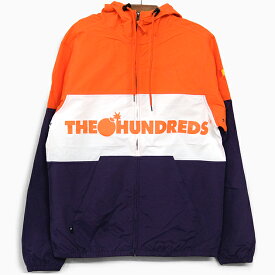 ザハンドレッズ THE HUNDREDS ウインドブレーカー 撥水 パーカー ジャケット PORT JACKET T19P203014 ブラック ネイビー オレンジ ロゴ カラー 切替 トップス プレゼント