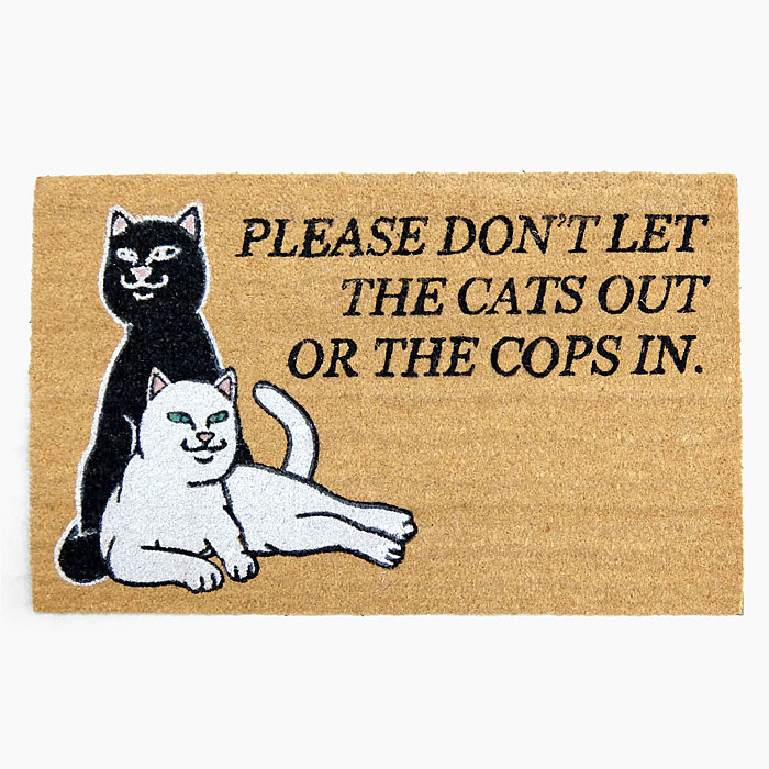 年中無休 黒猫 インテリア カーペット 玄関マット Rnd4056 褐色 Mat Door In Cops The Let Don T ドアマット リップンディップ Ripndip 白猫 ディップ リップン Dip N Rip ネコ その他 Www Xerpa Com Br