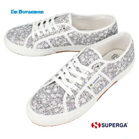 スペルガ SUPERGA スニーカー アイムドラえもん 2750 ドラえもん オーバーラッピング プリント ホワイト/グレードラえもんプリント 3A4138FW WHT A00 S4138FW A00【GHOM】