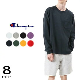 定番 チャンピオン Champion T1011 ポケット付き ロングスリーブ Tシャツ C5-P401 ホワイト(010) グレー(070) ブラック(090) バイオレット(265) ネイビー(370) モスグリーン(560) ゴールド(748) レッド(950)［WA］【FNOH】