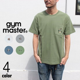 ジムマスター gym master Tシャツ 6.5oz 起毛天竺 釣り人 刺繍 G833638 01(ホワイト) 03(杢グレー) 46(オリーブ)59(ストレイトブルー)［WA］【GGOJ】