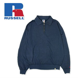 10������I�ő�S�z�|�C���g�Ҍ����v�G���g���[ ���b�Z�� �A�X���e�B�b�N RUSSELL ATHLETIC �r���e�[�W �g���C�u�����h �X�E�F�b�g �n�[�t �W�b�v VTG Tri-Blend Sweat Half Zip �l�C�r�[ 101261 026�yGKOF�z