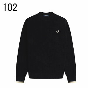 yő100%|CgobN9聦vGg[ztbhy[ FRED PERRY bt Xeb` Wp[ Waffle Stitch Jumper K6507 102(ubN) 560(GN) 738(_[NGAtH[X) X21([