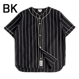 8月限定！最大全額ポイント還元※要エントリー ヒューストン HOUSTON コットン リネン ストライプ ベースボール シャツ COTTON LINEN STRIPE BB SHIRT 41008［WA］【GIOI】