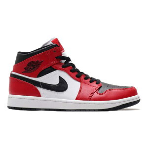 yzNIKE AIR JORDAN 1 MID BRED TOE WHITE BLACK RED 554724-069