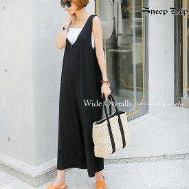 送料無料 ルーズオールインワン オールインワン サロペット上下 つなぎ ワイド 春夏 キャミ ノースリ カジュアル 無地 無地オールインワン 薄手 ラフ かわいい コンビネゾン パンツ ロンパース 楽 ストレートパンツ ワイド ゆる 部屋着 サマー 伸縮 ジャンプスーツ ルーズ