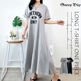 送料無料 ロゴロングTシャツワンピース BIG ロングTシャツ ビッグ 大きめ Tシャツ ロゴT ユニセックス スポーティー スポーツミックス SneepDip 大きめ ルームウェア 半袖 レディース ロングワンピ かわいい スポカジ ゆる Tシャツワンピ ストリート 韓国ファッション