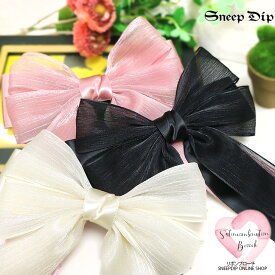 送料無料 サテンコンビリボンブローチ ブローチ ビジュー リボン 安全ピン かわいい 卒業式 入学式 コサージュ パール プチギフト おそろい 透け サテン 女の子 キラキラブローチ かわいいブローチ レトロ クラシカル 発表会 お子様 パーティー フォーマル シースルー