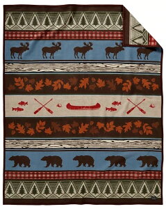 PENDLETON PINE LODGE BLANKET BROWN ZE493-53215�y���h���g�� �p�C�� ���b�W �u�����P�b�g �u���E�� �唻