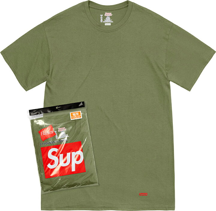 楽天市場】「Sale!」Supreme x Hanes Tagless Tee (2pack) Size:(M/L 
